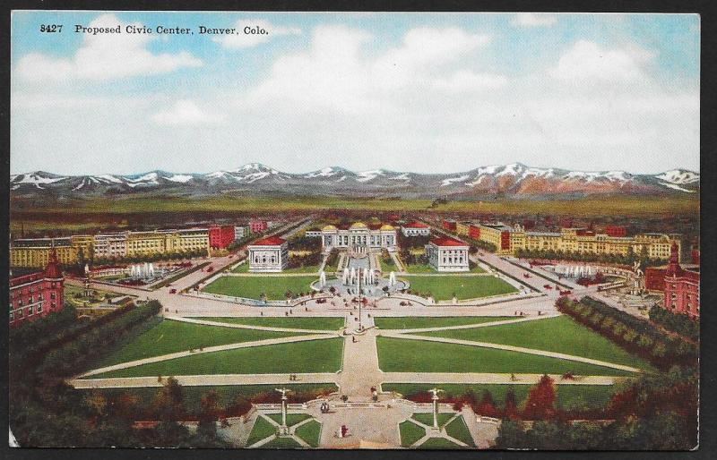 Proposed Civic Center Denver Colorado Unused c1910s