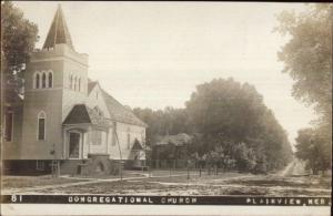 Plainview NE Cong Church & Road c1910 Real Photo Postcard