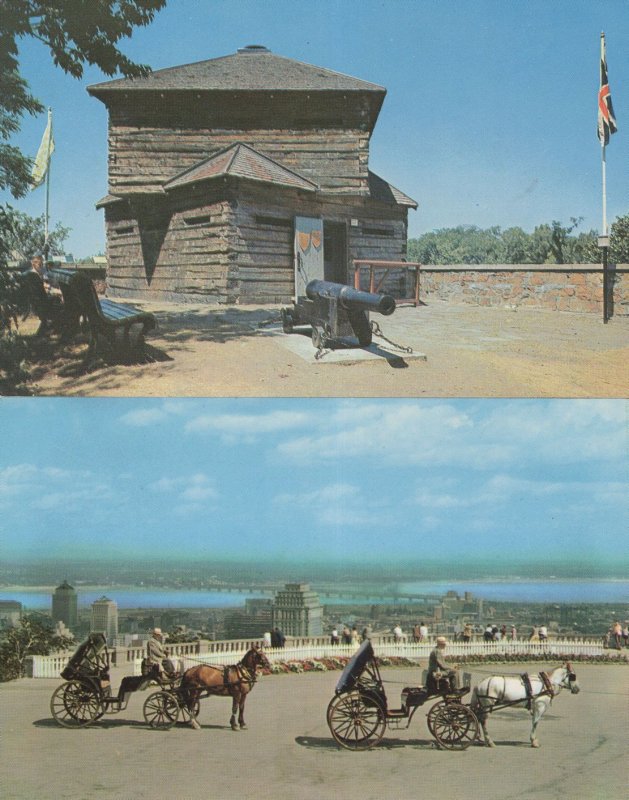 Old French Horse Drawn Carriages Mount Royal Montreal 2x Postcard s