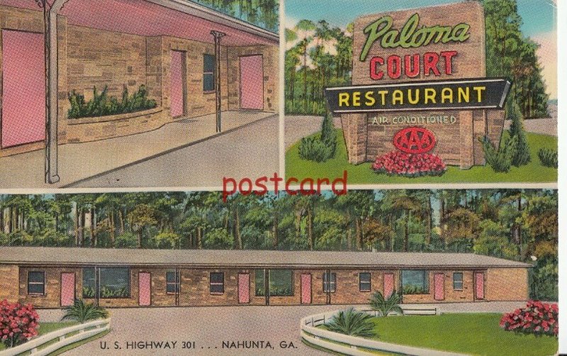 c1950's PALOMA COURT & REST. Nahunta GA, Mr & Mrs EA Raulerson, $4.50 a couple