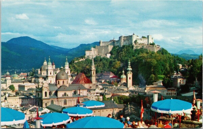 Austria Salzburg Hohensalzburg Fortress Pan Am Airlines Advertising Postcard H15