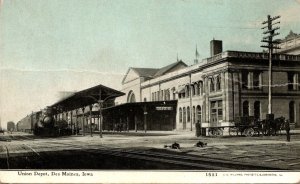 Iowa Des Moines Union Depot 1909