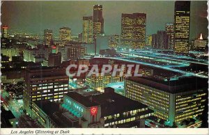 Modern Postcard Los Angeles at dusk glitterling