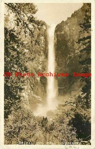 Yosemite National Park, RPPC, Bridal Veil Falls, 1936 PM, Photo