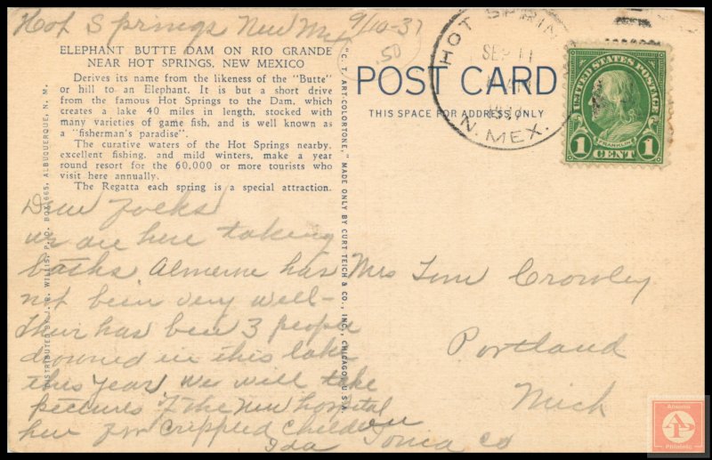 Elephant Butte Dam, Near Hot Springs, N.M.