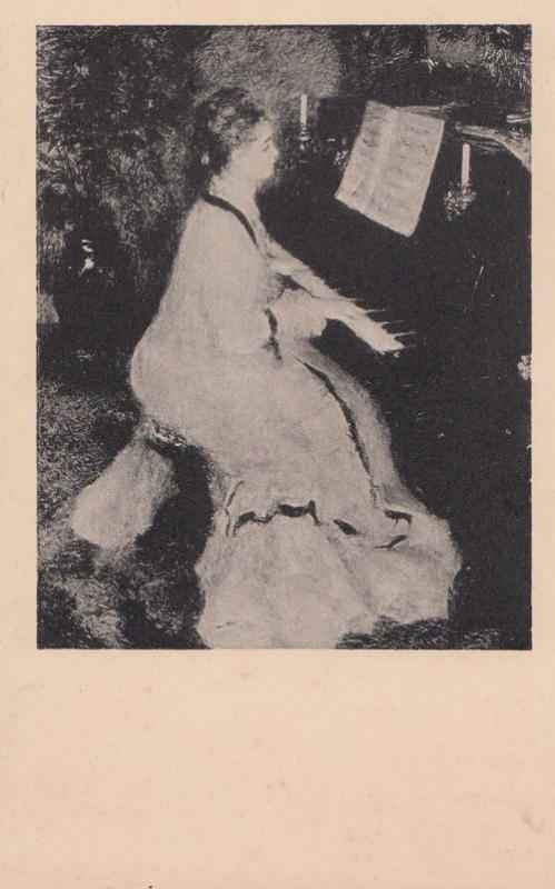 Auguste Renoir Playing Piano Antique Postcard