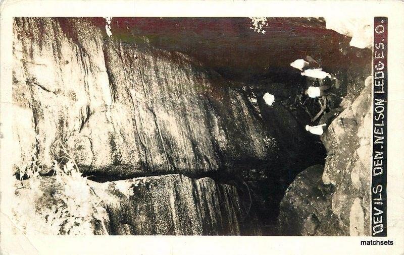 1940 Devils Den Nelson Ledges Ohio RPPC real photo postcard 3593