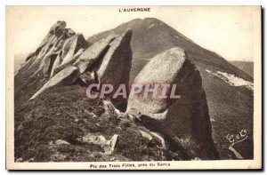 Old Postcard Auvergne Pic Three Girls near the Sancy