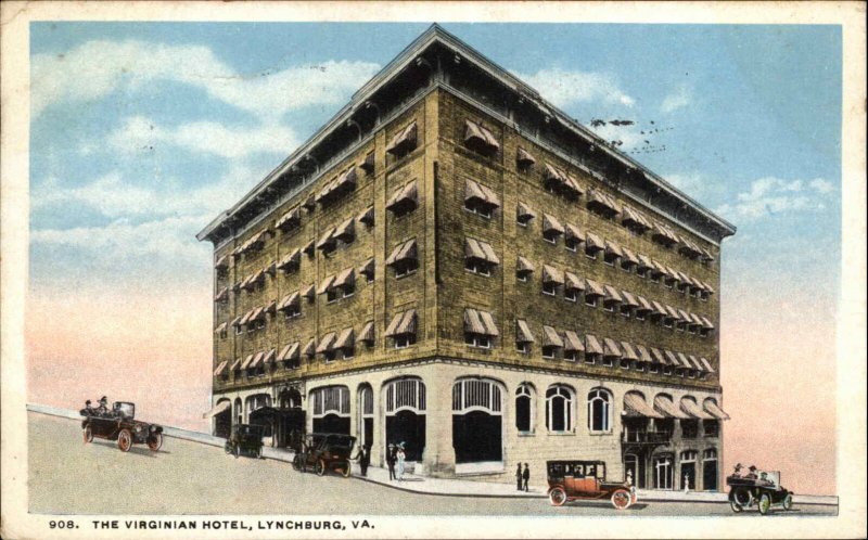 Lynchburg Virginia VA Virginian Hotel Vintage Postcard
