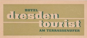 Germany Dresden Hotel Tourist Vintage Luggage Label sk3701