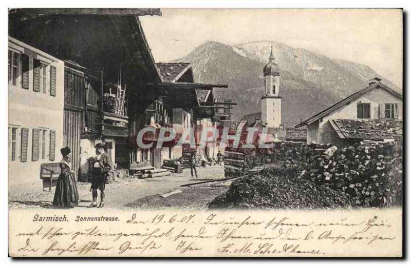 Old Postcard Garmisch Sonnenstrasse