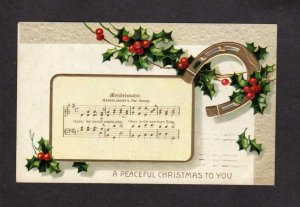 Peaceful Christmas to You Greetings Music Sheet Carol Mendelssohn Postcard 1909