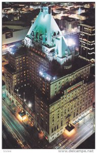 Aerial View, Night Scene, Hotel Vancouver, VANCOUVER, British Columbia, Canad...