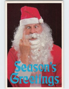 Postcard Seasons Greetings with Santa Humor Picture