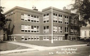 Randolph Vermont VT High School Real Photo Vintage Postcard