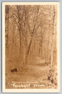 RPPC  Frankfort  Michigan  Wooded Walk   Photo  Postcard  1944