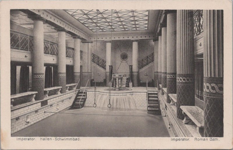 Postcard Ship Imperator Hamburg Amerika Line Roman Bath