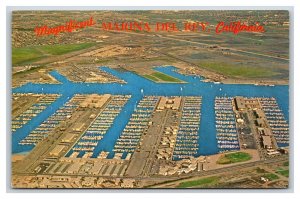 Aerial View Marina Del Rey California CA UNP Chrome Postcard O19