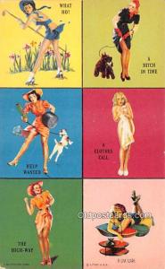 What Ho, Hitch in Time 1945 Mutoscope Artist Pin Up Girl, Non Postcard Backin...