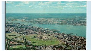 1967 Aerial View Halifax Nova Scotia Citadel Bridge Vintage Postcard