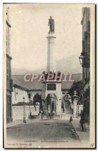 Old Postcard Chamrery La Fontaine des Elephants Elephant