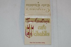 Towne and Country's Cafe Chablis Chicago Illinois 30 Strike Matchbook Cover