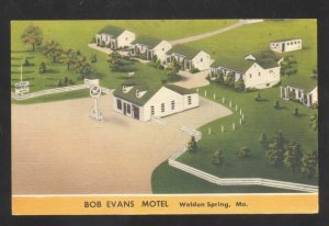 WELDON SPRING MISSOURI BOB EVANS MOTEL VINTAGE LINEN ADVERTISING OPSTCARD