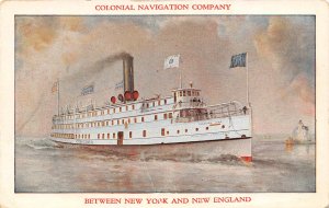 Steamer Concord New York Providence Rhode Island Colonial Line 1910c postcard