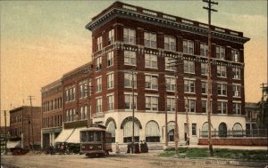 Jackson Mississippi MS Capital National Bank Trolley c1910 Postcard