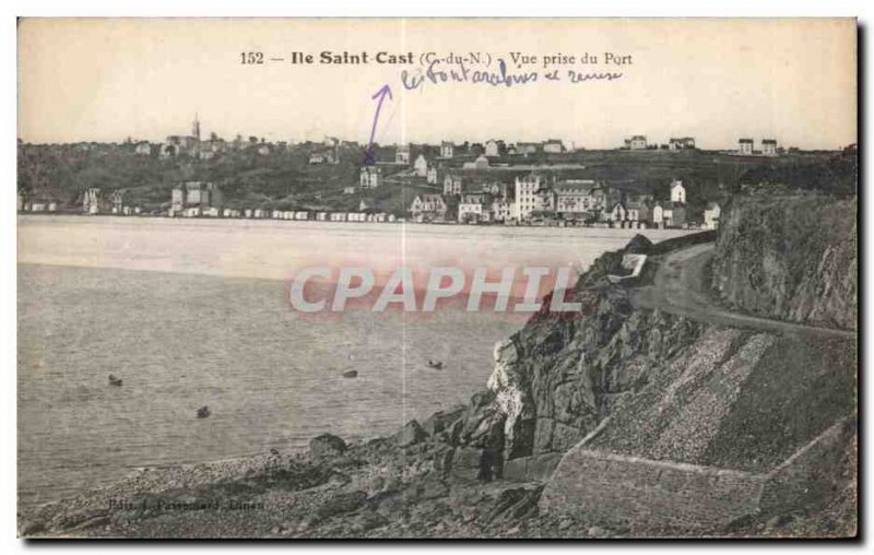 Old Postcard Saint Cast Harbor View Socket