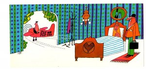 Fly OK  Fly CSA, Nude Woman, Pilot, Humour Cartoon 1969 Vintage Postcard