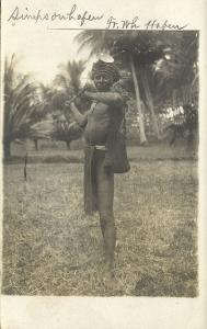 Bismarck Archipelago PNG, New Britain, RABAUL Simpsonhafen, Native Warrior, RPPC