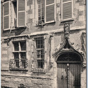 c1900s Tours, France Maison de Tristan l'Ermite Gothic Door Brick Windows A360