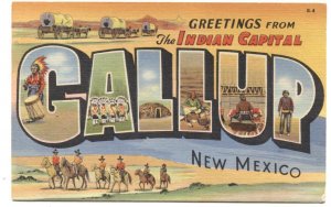 Large Letters Postcard Greetings Indian Capital Gallup New Mexico