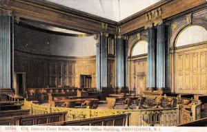 Providence Rhode Island Post Office Court Interior Antique Postcard K40113