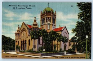 St. Augustine FL Postcard Presbyterian Church Federal Reserve Bank Cancel 1948