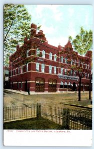 ALLENTOWN, Pennsylvania PA ~ Police Station CENTRAL FIRE STATION 1900s Postcard