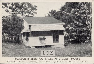 Lois Harbor Breeze Cottages Cape Cod MA 5 Cent Washington Stamp Postcard H43
