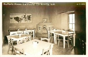 1940s La Mesilla New Mexico Buffalo Room Interior Postcard RPPC 25-1265