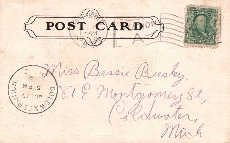 Vintage Postcard 1906 Convention Hall Kansas City Missouri MO Novelty Post Pub.