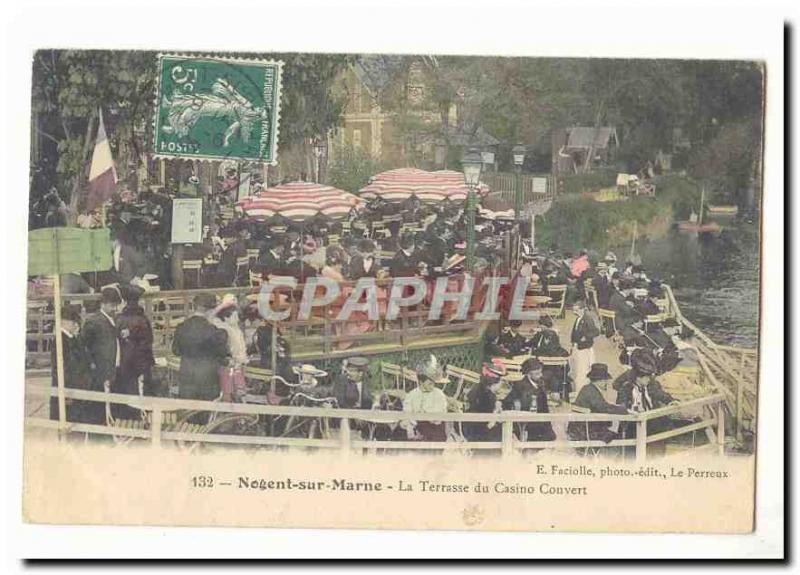  Nogent on the Marne Vintage Postcard the terrace of the casino convert Signal