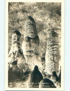 Pre-1942 rppc CAVERNS - TWIN DOMES Carlsbad New Mexico NM t2771