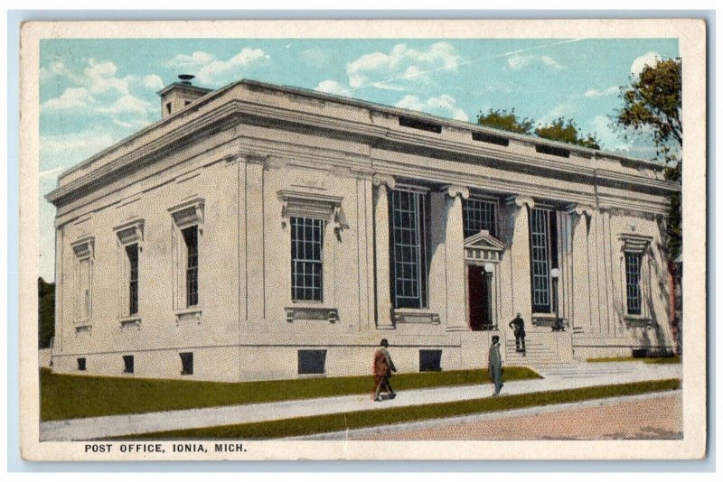 c1910 Post Office Exterior Building Ionia Michigan MI Vintage Antique Postcard