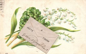 Vintage Postcard 1908 Flower Bouquet Letter Greetings and Wishes Card Souvenir 