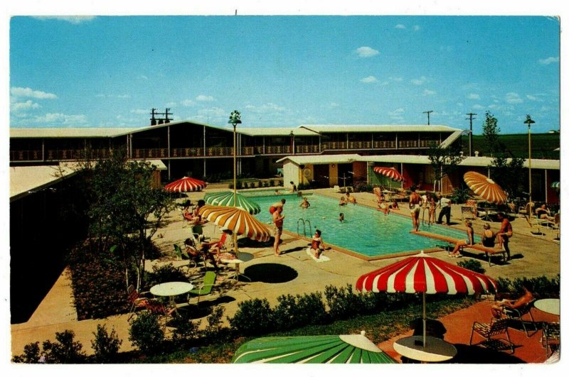 Dallas TX Postcard Lido Hotel & Cabanas Hwy 67 & 80 Swimming Pool Guests #75376