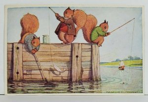 Margaret Tempest FISHING Medici Society c1940s Postcard O13