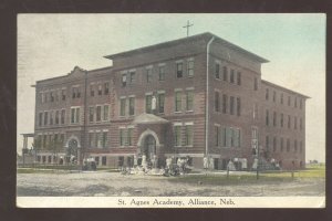 ALLIANCE NEBRASKA ST. AGNES ACADEMY SCHOOL 1912 VINTAGE POSTCARD
