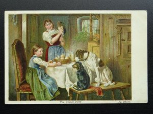 Children's Tea Party THE DINNER PARTY & DOG c1903 UB Postcard by Raphael Tuck