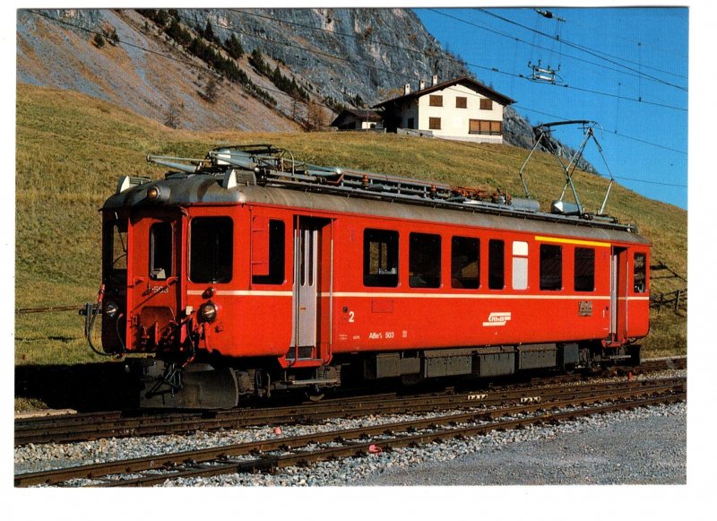 Electric Motor Coach, , Switzerland 1983, Rhaetian Railway Station