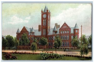 East Liverpool Ohio OH Postcard High School General View Building 1908 Antique